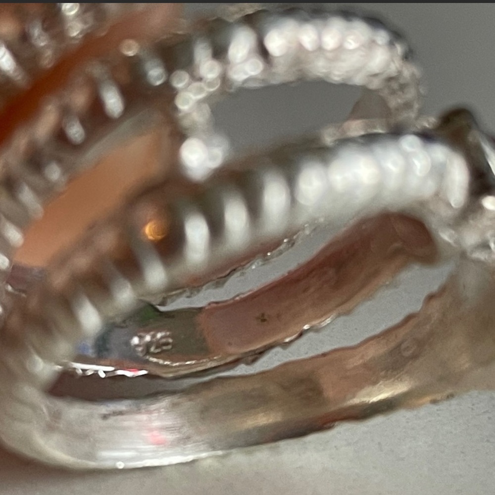 Vintage Sterling silver 925 snake 🐍 ring w garnet red stone boho luxe - Picture 8 of 12